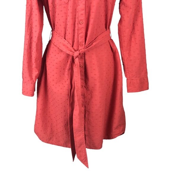 Women's Southern Tide "Kris" Swiss Dot Shirt Dress In Mineral Red. Size Small. - Picture 7 of 16